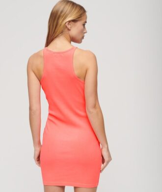 Vestido de tirantes con ribete bordado