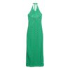 Vestido largo con cuello halter de croché Vestido largo con cuello halter de croché