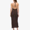 Vestido largo con cuello halter de croché Vestido largo con cuello halter de croché