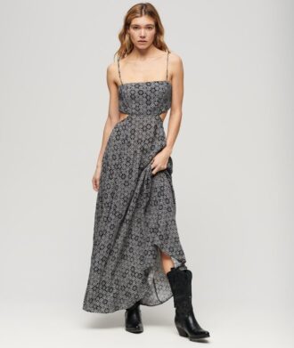 Vestido largo con espalda calada