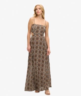 Vestido largo con espalda calada