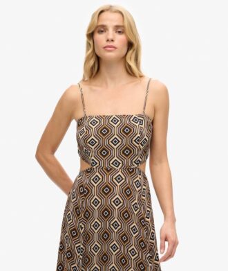 Vestido largo con espalda calada