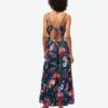 Vestido largo con tirantes fruncidos