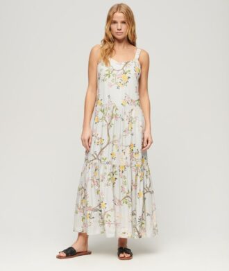 Vestido largo con volantes
