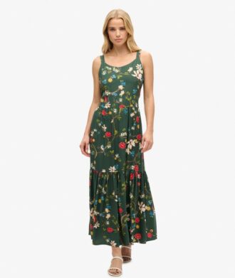 Vestido largo con volantes