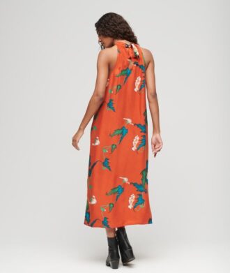Vestido largo de cuello alto