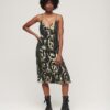 Vestido lencero midi metalizado