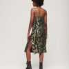 Vestido lencero midi metalizado