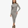 Vestido midi ajustado con espalda descubierta