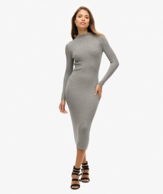 Vestido midi ajustado con espalda descubierta