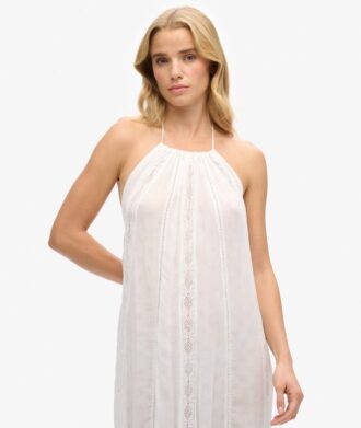Vestido midi con cuello halter