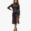 Vestido midi con lentejuelas y espalda descubierta