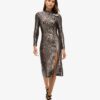 Vestido midi con lentejuelas y espalda descubierta