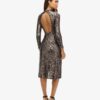 Vestido midi con lentejuelas y espalda descubierta