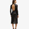 Vestido midi con lentejuelas y espalda descubierta