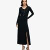 Vestido midi con medio botonado