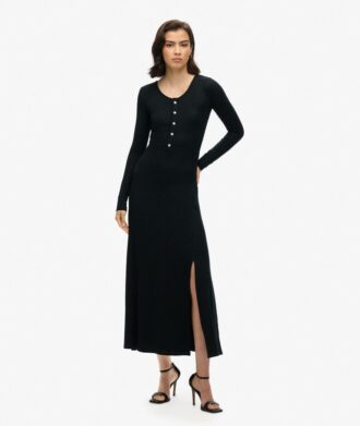 Vestido midi con medio botonado