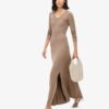 Vestido midi con medio botonado
