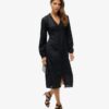 Vestido midi con ribete de encaje