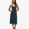 Vestido midi con tirantes y botones estampados