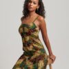 Vestido midi con tirantes y botones estampados