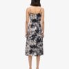 Vestido midi con tirantes y botones estampados