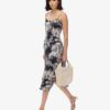 Vestido midi con tirantes y botones estampados