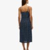 Vestido midi con tirantes y botones estampados