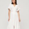 Vestido midi con volantes bordado