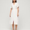 Vestido midi con volantes bordado