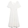 Vestido midi con volantes bordado