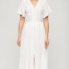 Vestido midi con volantes bordado