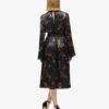 Vestido midi de jacquard con mangas acampanadas