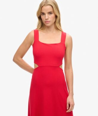 Vestido midi de jersey con aberturas