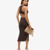 Vestido midi de jersey con cuello redondo