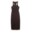 Vestido midi de jersey con cuello redondo
