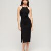 Vestido midi de jersey con espalda de encaje