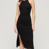 Vestido midi de jersey con espalda de encaje