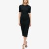 Vestido midi de jersey de manga corta