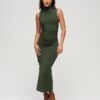 Vestido midi de jersey fruncido