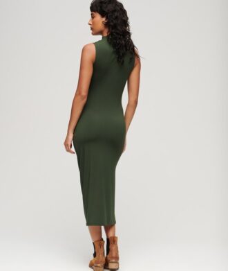 Vestido midi de jersey fruncido