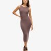 Vestido midi de punto con espalda descubierta