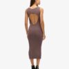 Vestido midi de punto con espalda descubierta