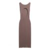Vestido midi de punto con espalda descubierta