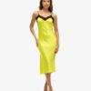 Vestido midi de satén y encaje