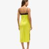 Vestido midi de satén y encaje