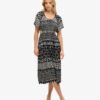 Vestido midi estampado con aberturas