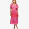 Vestido midi estampado con aberturas