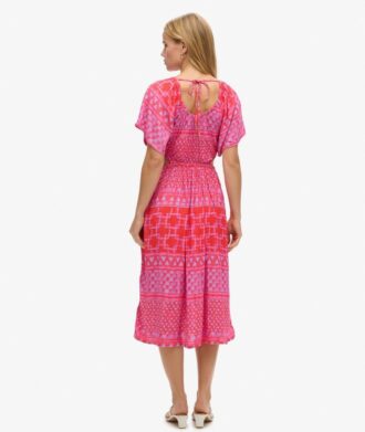 Vestido midi estampado con aberturas