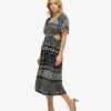 Vestido midi estampado con aberturas